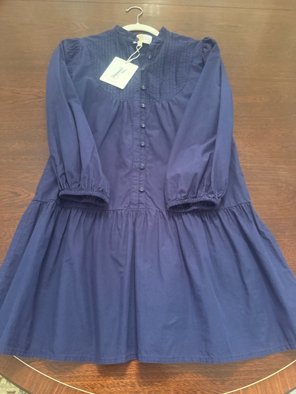 NWT Anna Cate Caitlyn Dress Ocean Caver Long-Sleeve Button-Front Cotton Dress XS